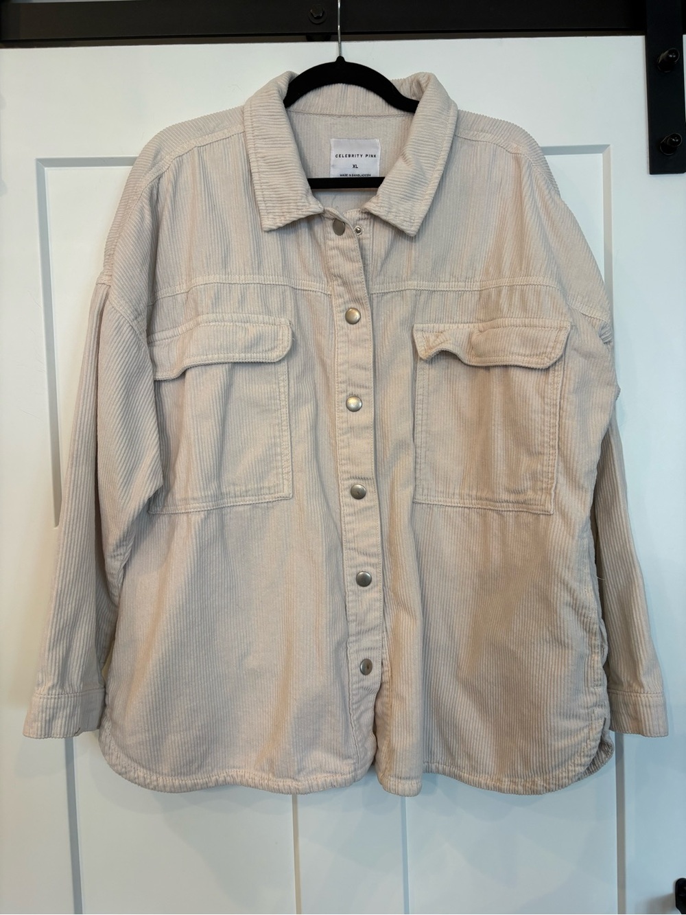 Celebrity Pink Beige Corduroy Utility Jacket